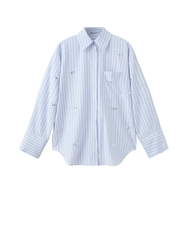 MANGO MANGO Bluza  pastelno modra / pastelno roza / srebrna / bela