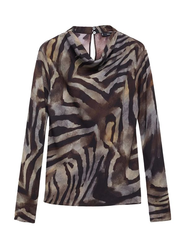 MANGO MANGO Bluza  rjava / siva / zelena