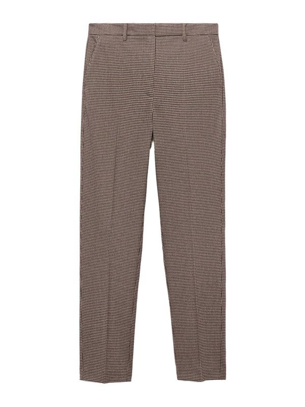 MANGO MANGO Hlače na rob 'WARM'  kremna / vinsko rdeča / črna