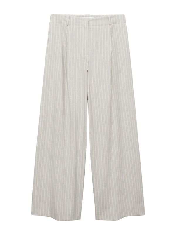 MANGO MANGO Hlače z naborki 'Hortens'  kremna / pastelno modra