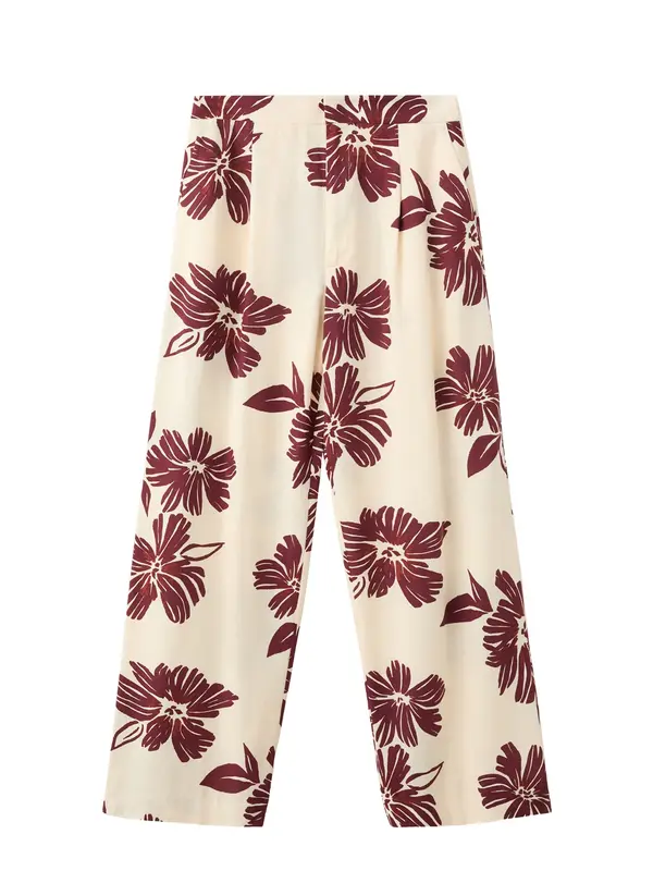 MANGO MANGO Hlače z naborki 'Lola'  nude / burgund