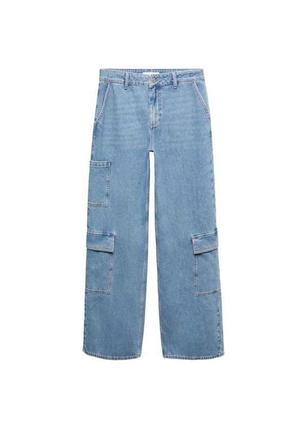 MANGO MANGO Kargo kavbojke  moder denim