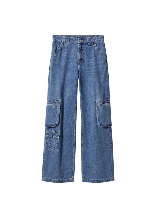 MANGO MANGO Kargo kavbojke 'romy'  kobalt modra / moder denim