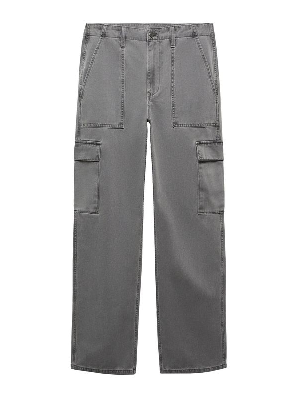 MANGO MANGO Kargo kavbojke  siv denim