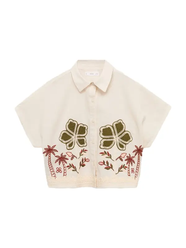 MANGO KIDS MANGO KIDS Bluza 'PALMEIRA'  kremna / oliva / karminsko rdeča