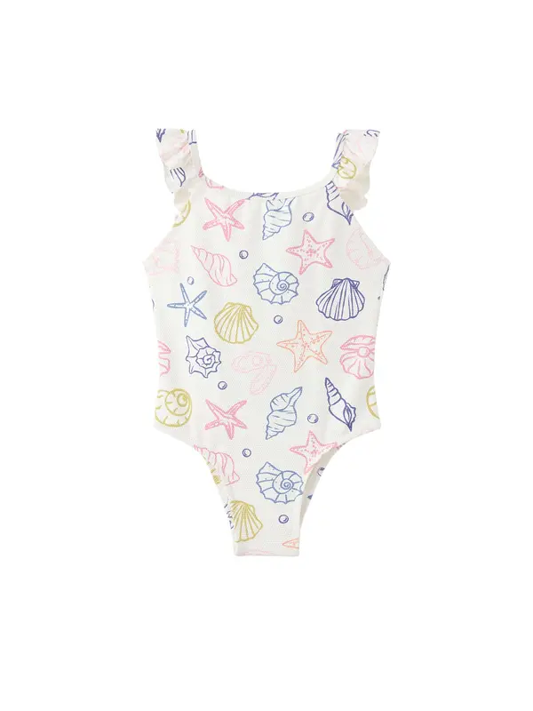 MANGO KIDS MANGO KIDS Enodelne kopalke 'CAPRIBG'  encijan / jabolko / roza / bela