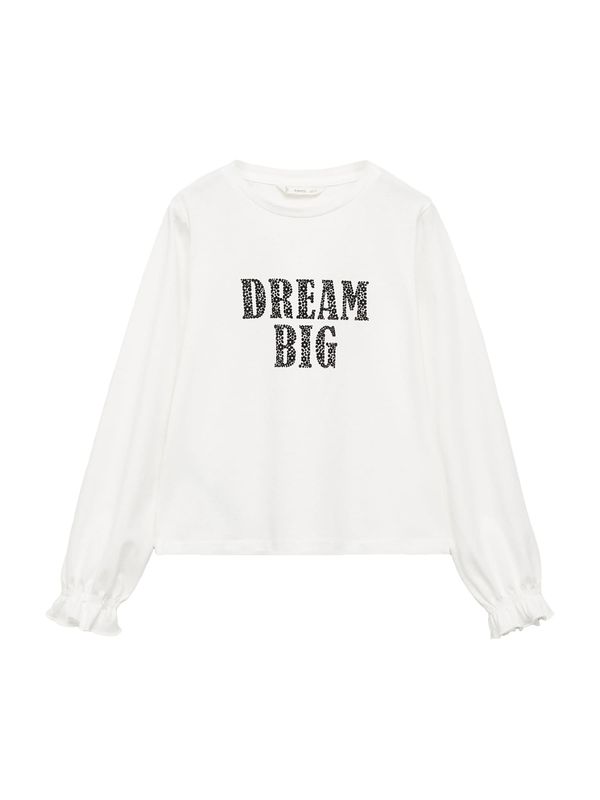 MANGO KIDS MANGO KIDS Majica 'BONJOUR'  črna / off-bela