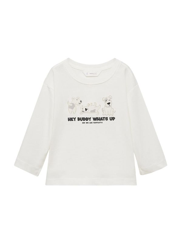 MANGO KIDS MANGO KIDS Majica 'BUDDY'  siva / črna / bela