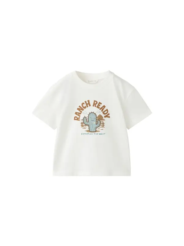 MANGO KIDS MANGO KIDS Majica 'CACTUS'  svetlo modra / rjava / off-bela