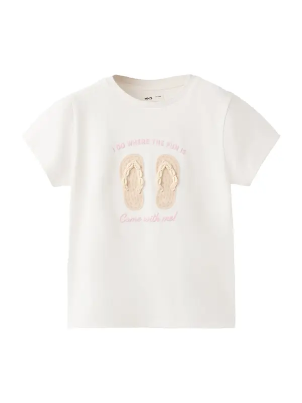 MANGO KIDS MANGO KIDS Majica 'CHANCLA'  bež / svetlo rjava / roza / off-bela