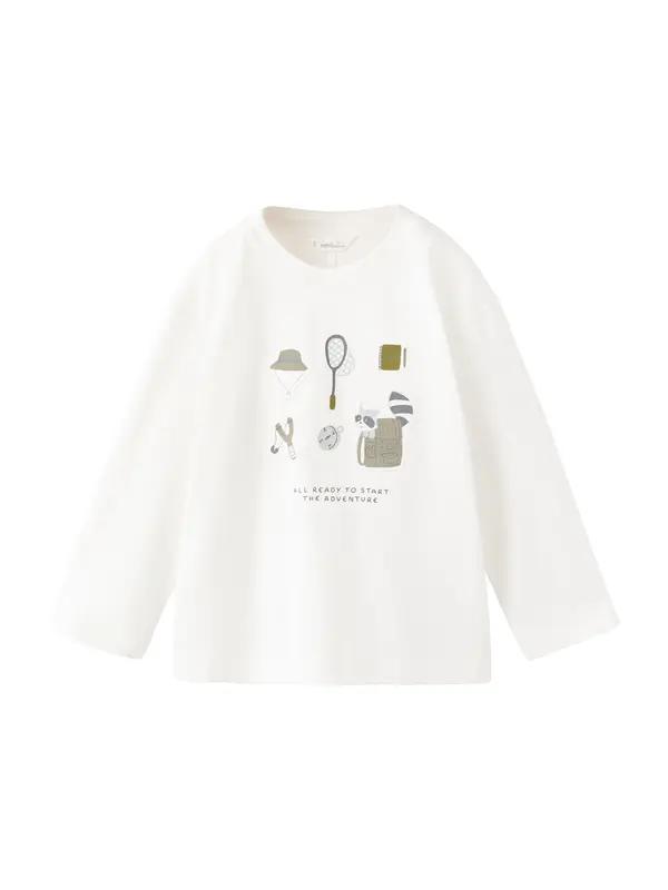 MANGO KIDS MANGO KIDS Majica 'EMAPACHE'  rjava / temno siva / off-bela