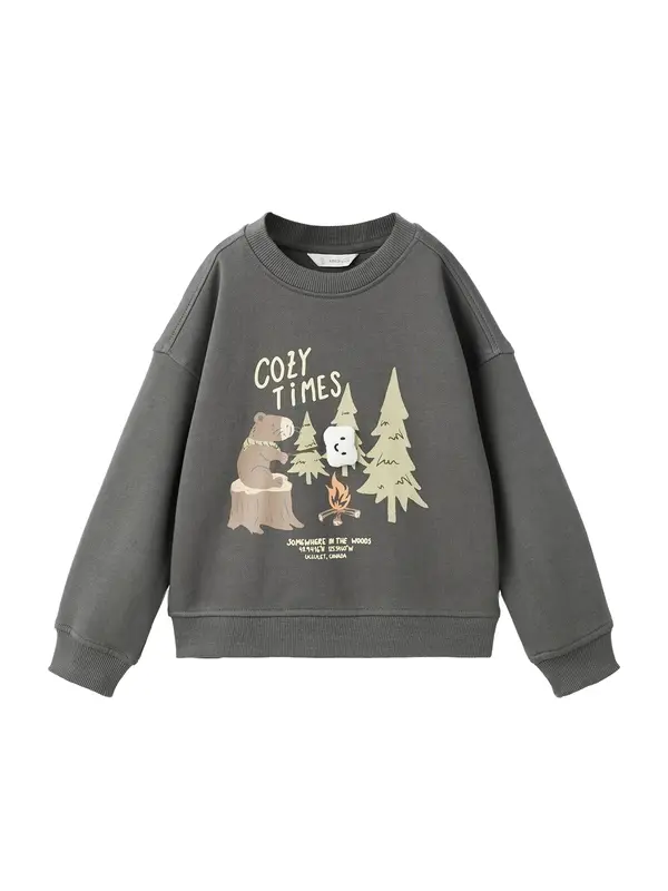 MANGO KIDS MANGO KIDS Majica 'EMARSH'  rjava / grafit / pastelno zelena / bela