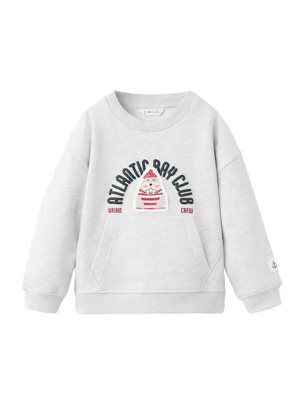 MANGO KIDS MANGO KIDS Majica 'FATLAN'  chamois / svetlo siva / rdeča / črna