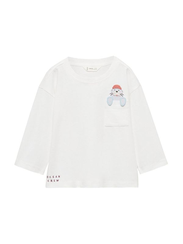 MANGO KIDS MANGO KIDS Majica 'FOCA'  ecru / svetlo modra / korala / črna