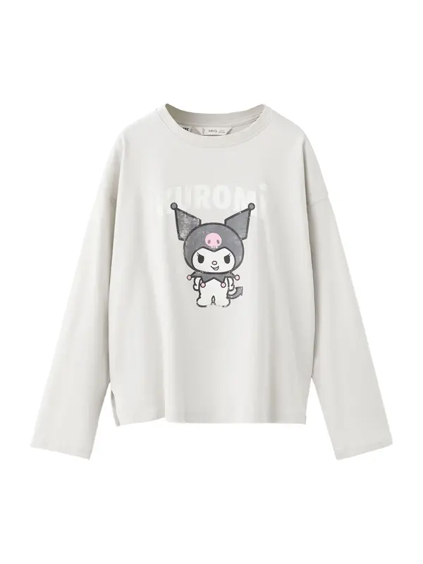 MANGO KIDS MANGO KIDS Majica 'HKKUROMI'  siva / svetlo siva / črna / off-bela