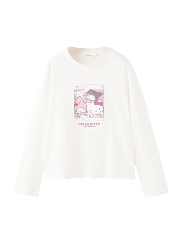 MANGO KIDS MANGO KIDS Majica 'HKSELFIE'  majnica / mauve / roza / off-bela