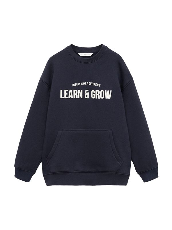 MANGO KIDS MANGO KIDS Majica 'LEARN'  mornarska / bela