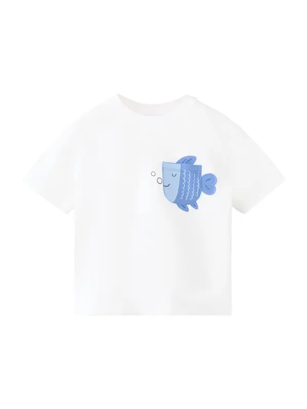 MANGO KIDS MANGO KIDS Majica 'M2FISH'  modra / temno modra / bela