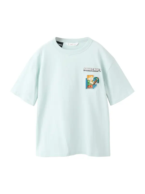 MANGO KIDS MANGO KIDS Majica 'MINECLUB'  azur / pastelno modra / svetlo rjava / bela