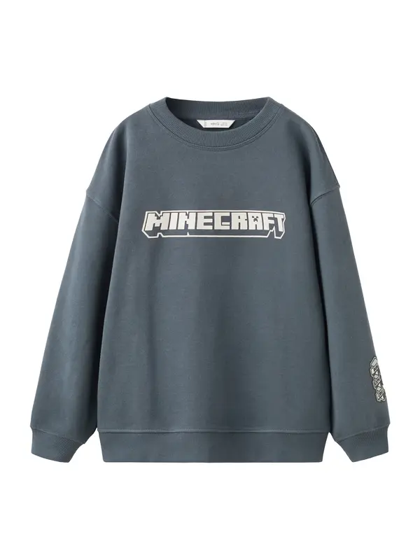 MANGO KIDS MANGO KIDS Majica 'Minewolf'  antracit / meta / črna / bela