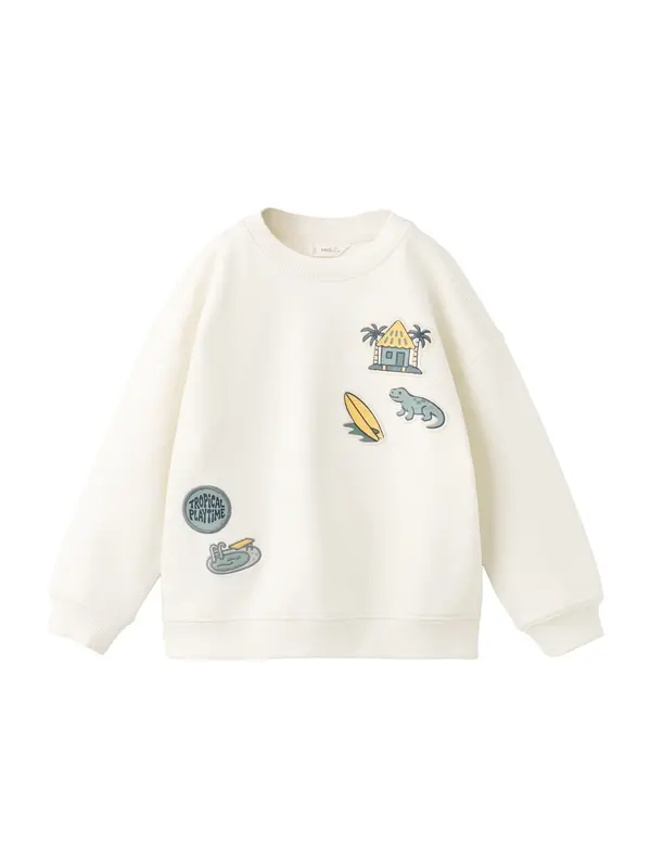 MANGO KIDS MANGO KIDS Majica 'MSTICKER'  mornarska / opal / rumena / bela