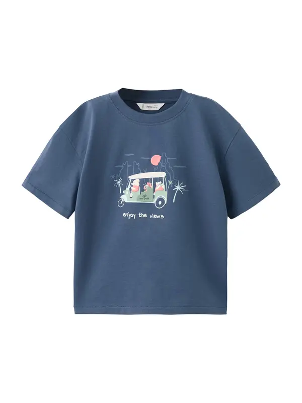 MANGO KIDS MANGO KIDS Majica 'MTUCTUC'  mornarska / svetlo zelena / losos / bela