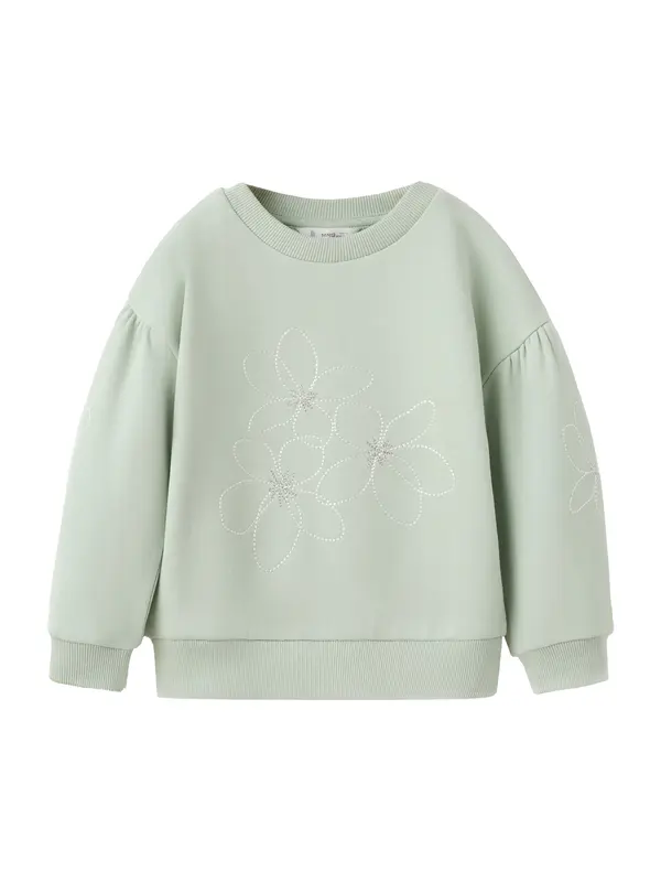 MANGO KIDS MANGO KIDS Majica 'SPRING'  pastelno zelena / bela