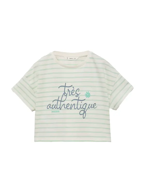 MANGO KIDS MANGO KIDS Majica 'TRES'  mornarska / svetlo zelena / off-bela