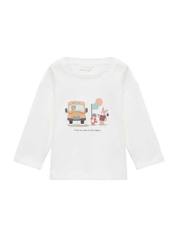 MANGO KIDS MANGO KIDS Majica 'WOODBUS'  svetlo modra / umbra / črna / off-bela