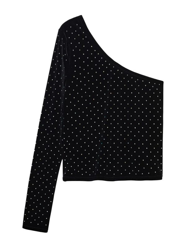 MANGO MANGO Majica  črna / srebrna