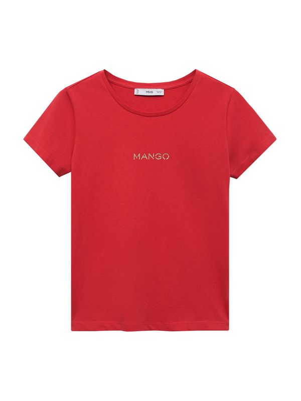 MANGO MANGO Majica 'Mangolog'  zlata / rdeča