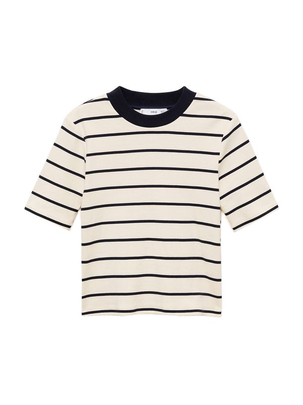 MANGO MANGO Majica 'RAYITO'  bež / črna