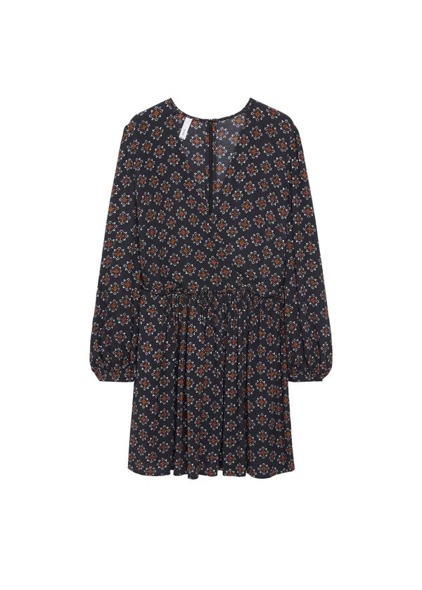 MANGO MANGO Obleka 'Africa'  gorčica / črna / bela