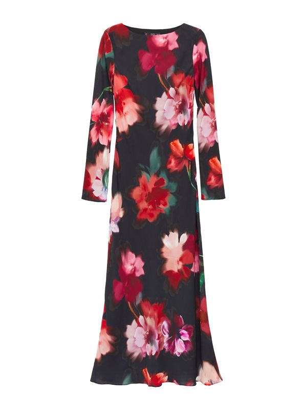 MANGO MANGO Obleka 'ALLEGRA'  smaragd / staro roza / rdeča / črna