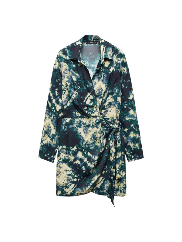 MANGO MANGO Obleka 'Cosmo'  golobje modra / pastelno rumena / trst / jelka