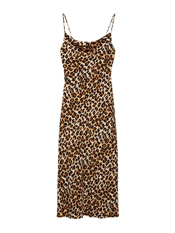 MANGO MANGO Obleka 'KENDAL'  bež / rjava / črna