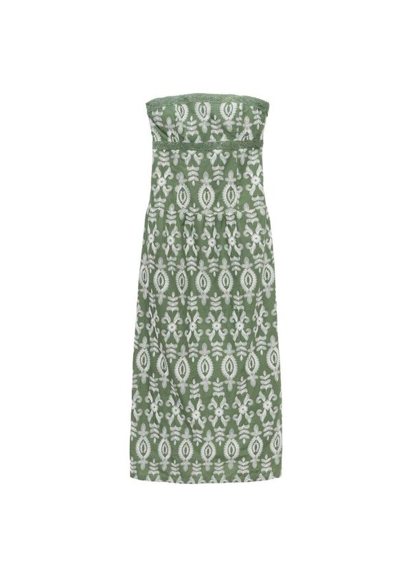 MANGO MANGO Obleka 'Miranda'  temno zelena / bela