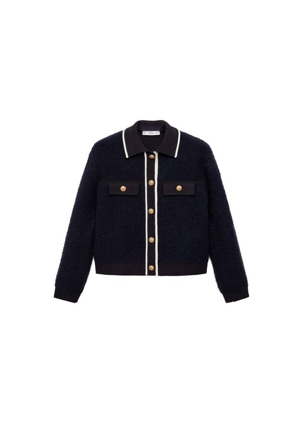 MANGO MANGO Pletena jopa 'Nuria'  mornarska / bela