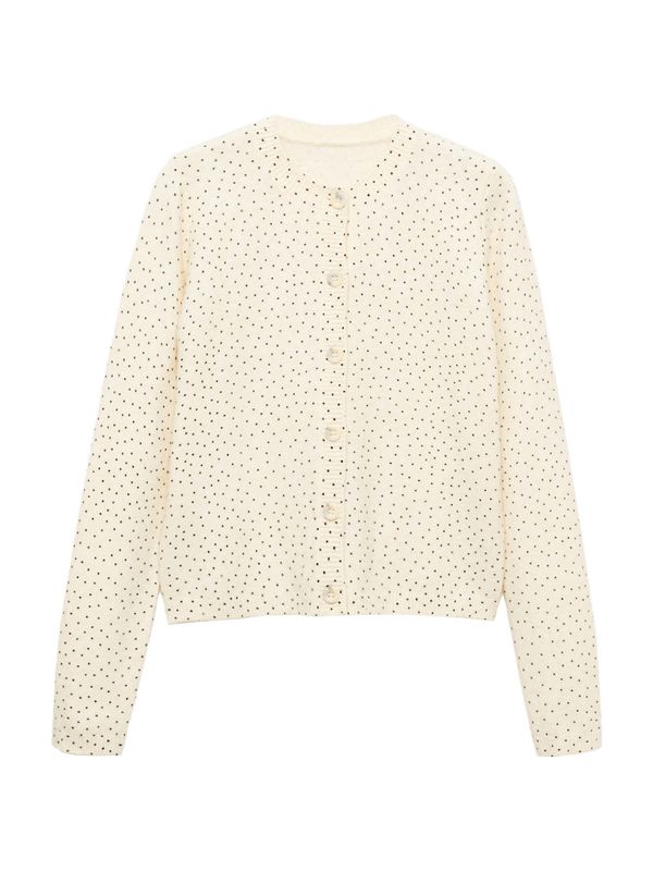 MANGO MANGO Pletena jopa 'PEQUITA'  ecru / črna