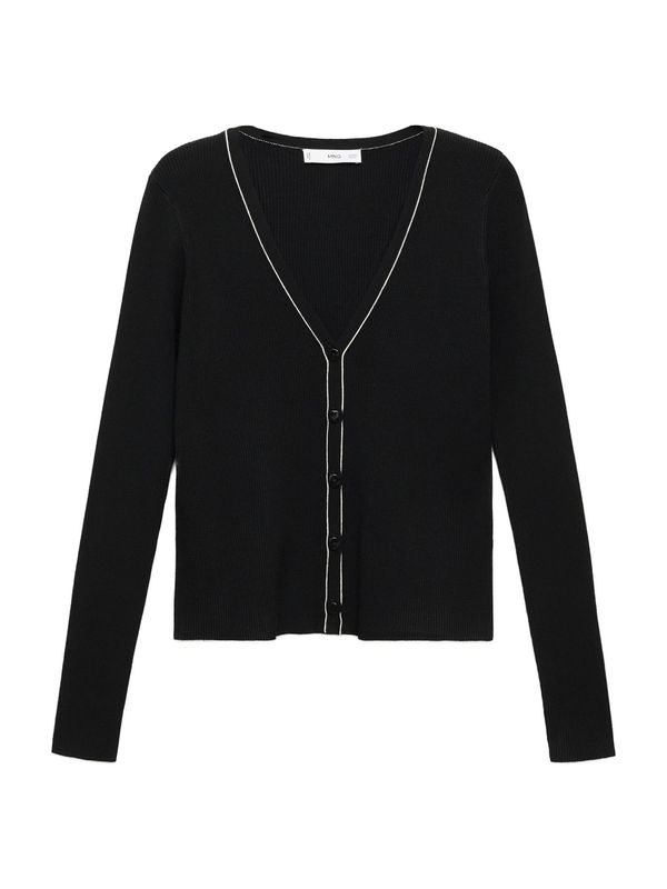 MANGO MANGO Pletena jopa 'SHADOWIN'  črna / bela