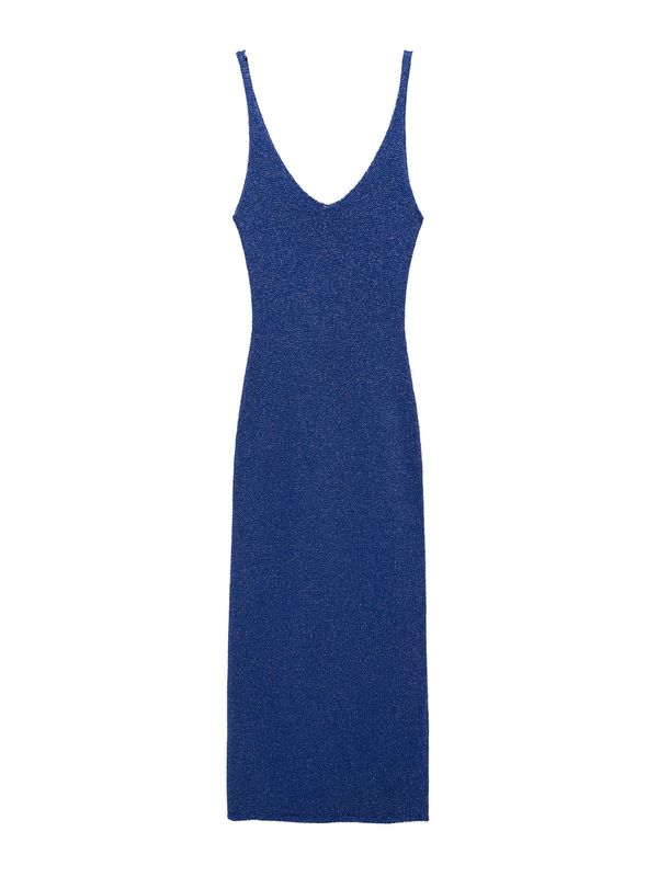 MANGO MANGO Pletena obleka 'Klung'  temno modra