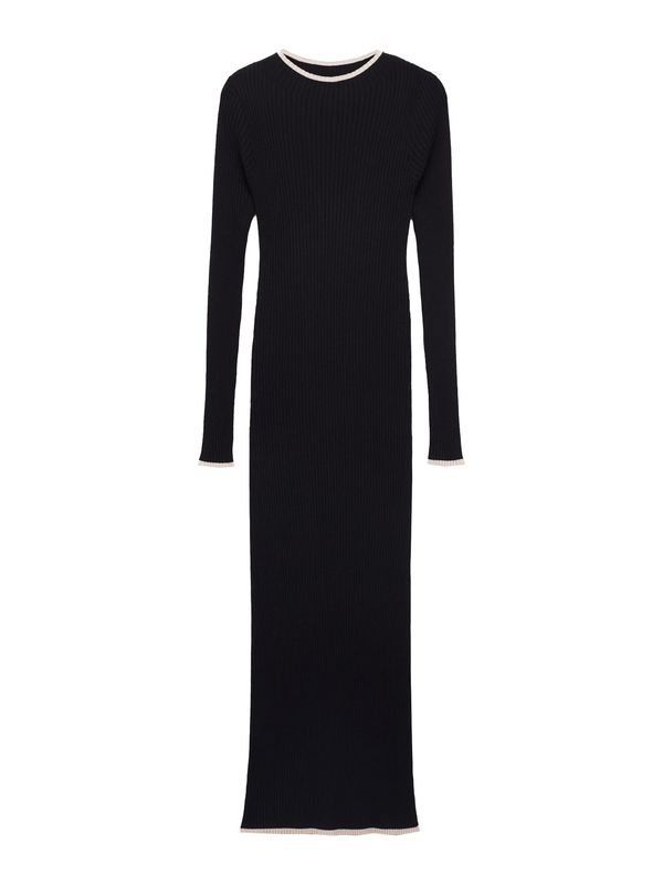 MANGO MANGO Pletena obleka 'SHADOWIN'  bež / črna