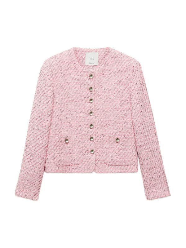 MANGO MANGO Prehodna jakna 'KARAKOY'  roza / črna / off-bela