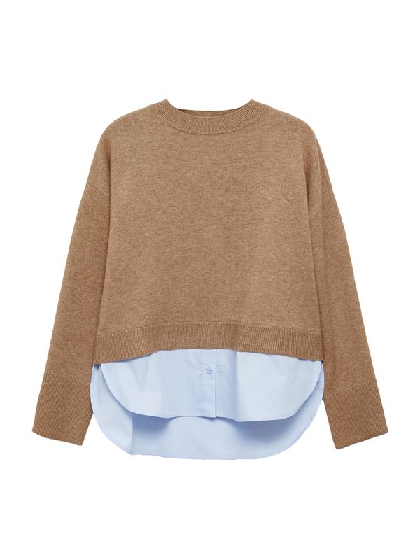 MANGO MANGO Pulover 'GARANCE'  svetlo modra / brokat