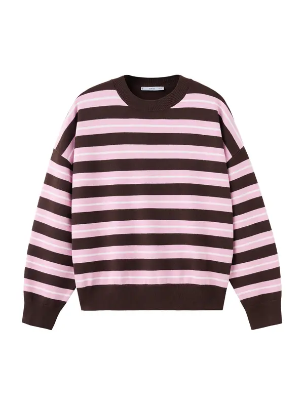 MANGO MANGO Pulover 'LOTIN'  rjava / roza / bela