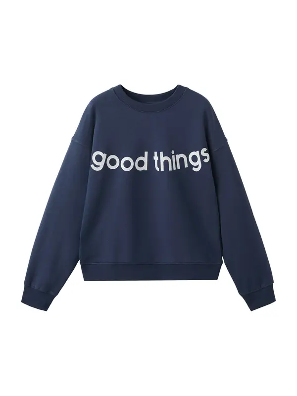 MANGO TEEN MANGO TEEN Majica 'Things'  mornarska / bela