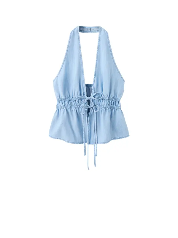 MANGO MANGO Top 'EVA'  svetlo modra