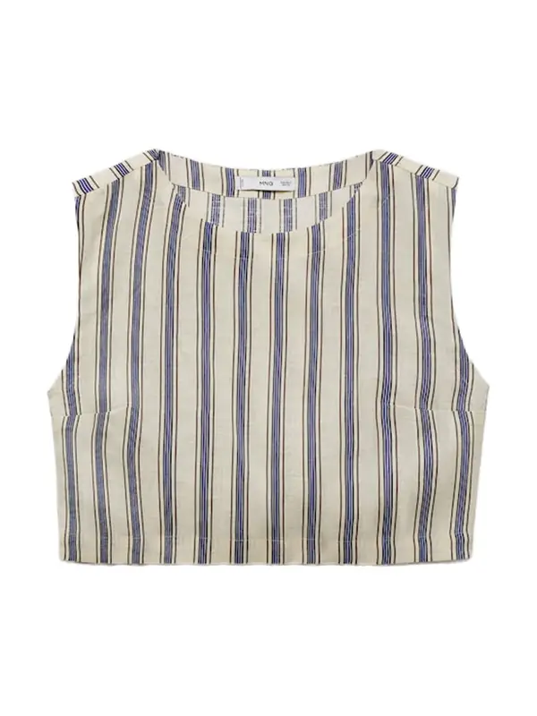 MANGO MANGO Top 'FRED'  pesek / mornarska / svetlo modra / temno rjava
