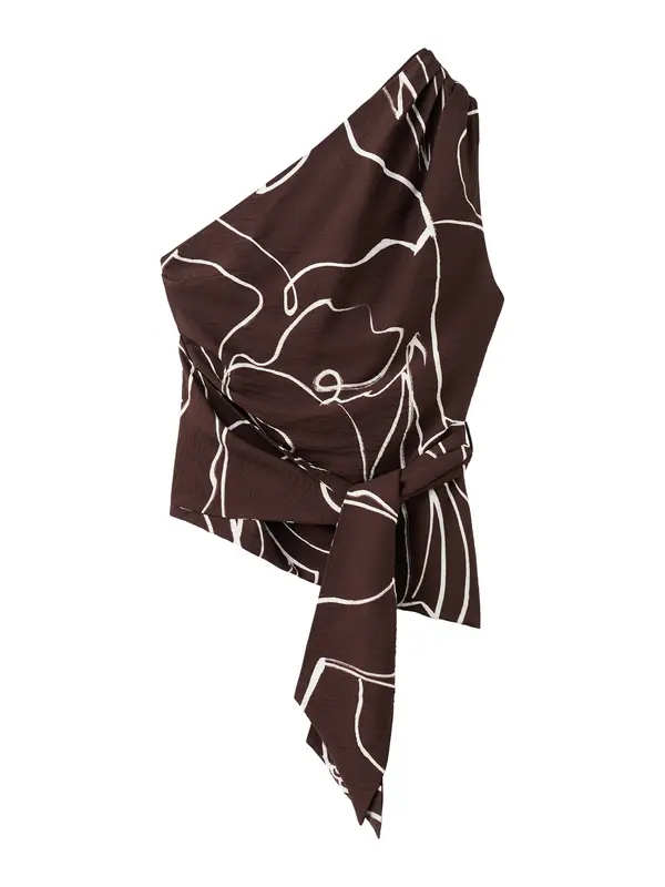 MANGO MANGO Top 'Lauren'  rjava / bela
