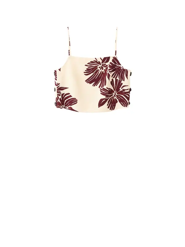 MANGO MANGO Top 'LOLA'  kremna / rjasto rjava / vinsko rdeča
